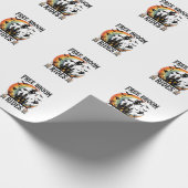 Gratis Bezemritten Halloween Heks Geheime Kasteel Cadeaupapier (Hoek)