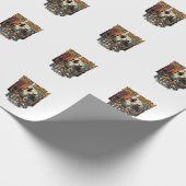 Gratis Bezemritten Halloween Heks Katten Schedels_ Cadeaupapier (Hoek)