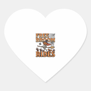 Gratis bezemritten Halloween Heks Skelet Ontwerp_1 Hart Sticker