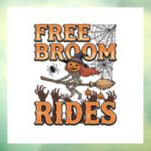 Gratis Bezemritten Halloween Heks Skelet Ontwerp_1 Raamsticker (Vel 3)