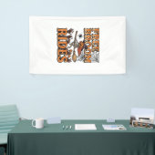 Gratis bezemritten Halloween Heks Skelet Ontwerp_1 Spandoek (Beurs)