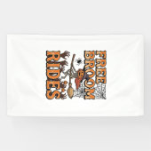 Gratis bezemritten Halloween Heks Skelet Ontwerp_1 Spandoek (Horizontaal)