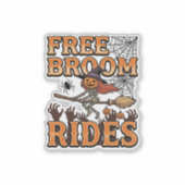 Gratis Bezemritten Halloween Heks Skelet Ontwerp_1 Sticker (Voorkant)