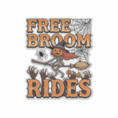 Gratis Bezemritten Halloween Heks Skelet Ontwerp_1 Sticker (Voorkant)