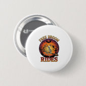 Gratis Bezemritten Halloween Skelet Pompoen Zwart Ronde Button 5,7 Cm (Voorkant /achterkant)