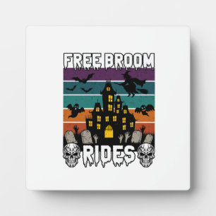 Gratis bezemritten Halloween spookhuis heks Sku Fotoplaat