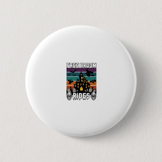 Gratis bezemritten Halloween spookhuis heks Sku Ronde Button 5,7 Cm (Voorkant)