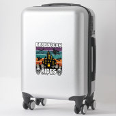 Gratis bezemritten Halloween spookhuis heks Sku Sticker (Koffer)