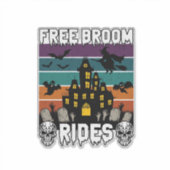 Gratis bezemritten Halloween spookhuis heks Sku Sticker (Voorkant)