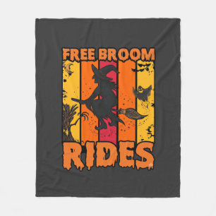 Gratis bezemritten Halloween vliegende heks spook Fleece Deken