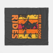 Gratis bezemritten Halloween vliegende heks spook Fleece Deken (Voorkant (Horizontaal))