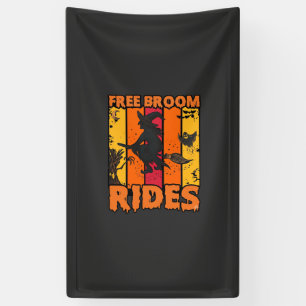 Gratis bezemritten Halloween vliegende heks spook  Spandoek