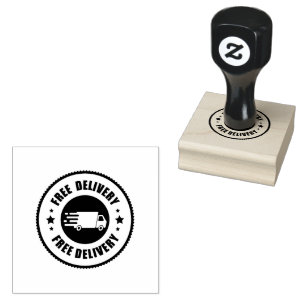 GRATIS BEZORGING Tekst Houten Handvat Jet Black In Rubberstempel