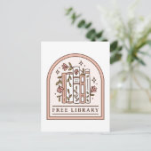 Gratis bibliotheek buurt boek box briefkaart (Staand voorkant)