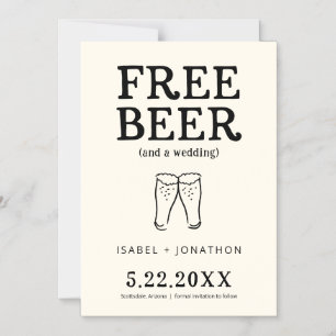 Gratis Bier Grappig Save the Date Kaart Magnet Magnetische Uitnodiging