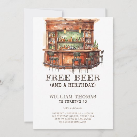 Gratis Bier Grappig Volwassen Verjaardag Elke Leef Kaart (Voorkant)