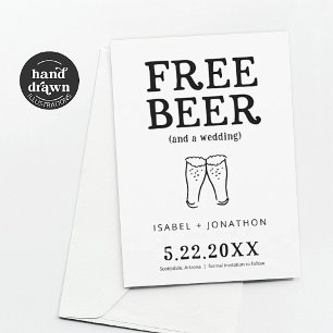 Gratis bier Grappige Save the Date Kaart