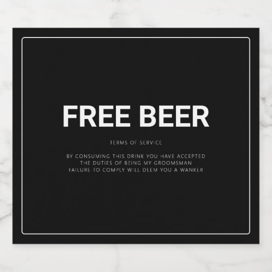 Gratis Bier Groomsman Voorstel Etiket (Enkel label)