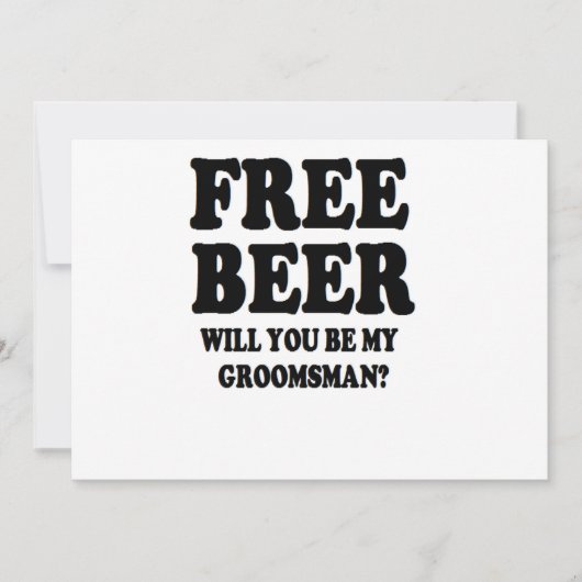 Gratis bier, jij bent mijn bruidegom kaart (Voorkant)