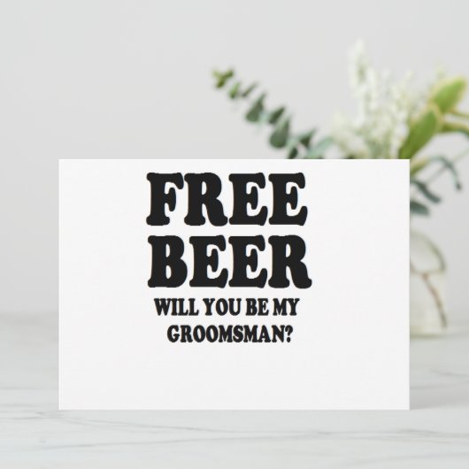 Gratis bier, jij bent mijn bruidegom kaart (Staand voorkant)
