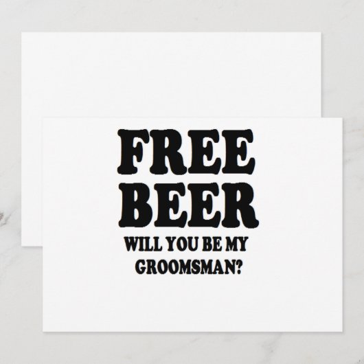 Gratis bier, jij bent mijn bruidegom kaart (Voorkant / Achterkant)
