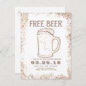 gratis bier | Rustic Funny Bewaar de datum Aankondigingskaart (Voorkant / Achterkant)