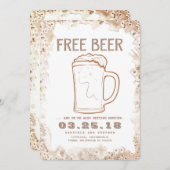 gratis bier | Rustiek Grappig Niet Foto Opslaan va Save The Date (Voorkant / Achterkant)