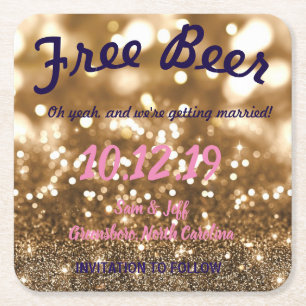 Gratis Bier Save the Date Onderzetter