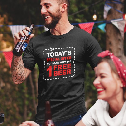 Gratis bier speciale aanbieding - Grappige drinken T-shirt