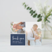 Gratis bij de marine | Weddenfoto Hartelijk dank Briefkaart (Staand voorkant)