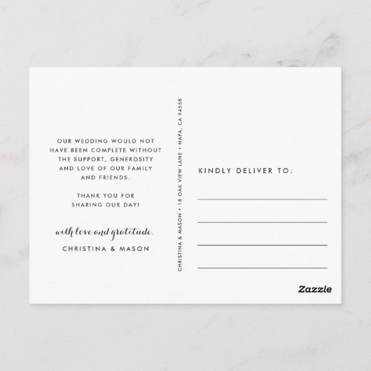 Gratis bij de marine | Weddenfoto Hartelijk dank Briefkaart (Achterkant)