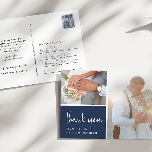 Gratis bij de marine | Weddenfoto Hartelijk dank Briefkaart