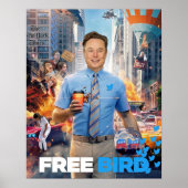 GRATIS BIRD MEME - Elon, Twitter, vrij vogel Poster (Voorkant)