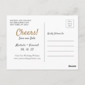 Gratis blauwe goudfoto's Casual Opslaan datum Briefkaart (Achterkant)