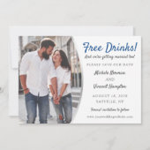 Gratis blauwe zilverfoto van Drinken Casual sparen Save The Date (Voorkant)