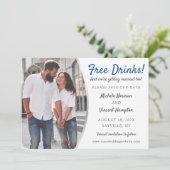 Gratis blauwe zilverfoto van Drinken Casual sparen Save The Date (Staand voorkant)