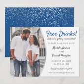 Gratis blauwe zilverfoto van Drinken Casual sparen Save The Date (Voorkant / Achterkant)
