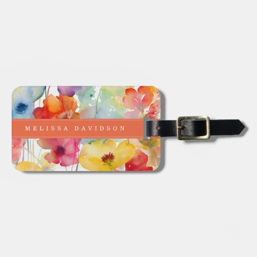 Gratis Bloemen Bagage Label (Voorkant horizontaal)