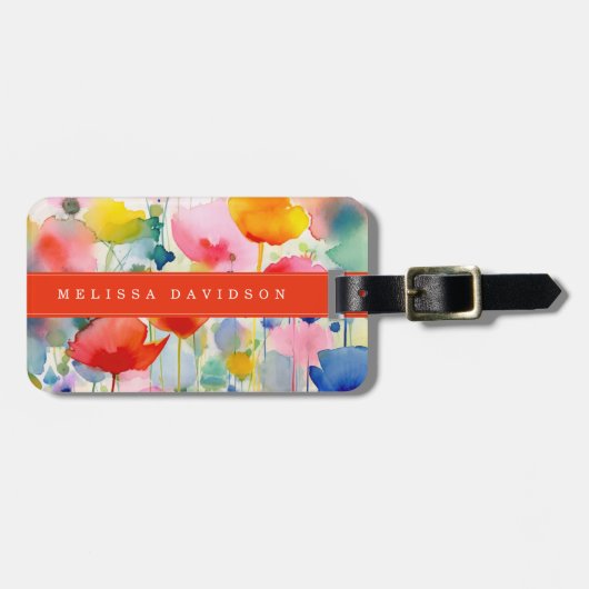 Gratis Bloemen Bagage Label (Voorkant horizontaal)