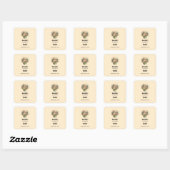 Gratis Bloemen in een Potkaars Bedrijf Vierkante Sticker (Vel)