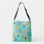 Gratis Bloemendorp Patroon Crossbody Tas (Achterkant)