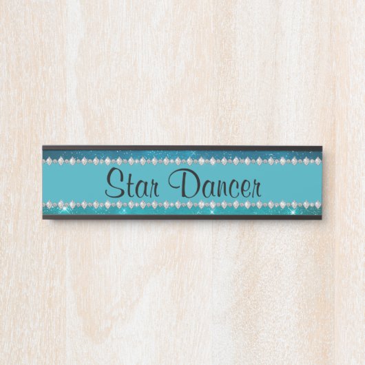 Gratis Blue Star Diamond Custom Horse Stall Deurbordje (Voorkant)