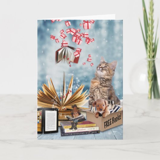 Gratis boeken feestdagen kaart (Voorkant)