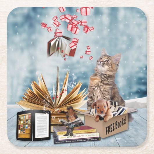 Gratis boeken kartonnen onderzetters (Voorkant)