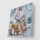 Gratis boeken met een kerstkeuken vierkante klok (Hoek)