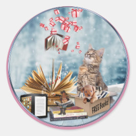 Gratis boeken ronde sticker