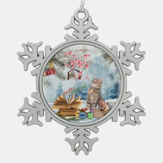 Gratis boeken tin sneeuwvlok ornament (Voorkant)