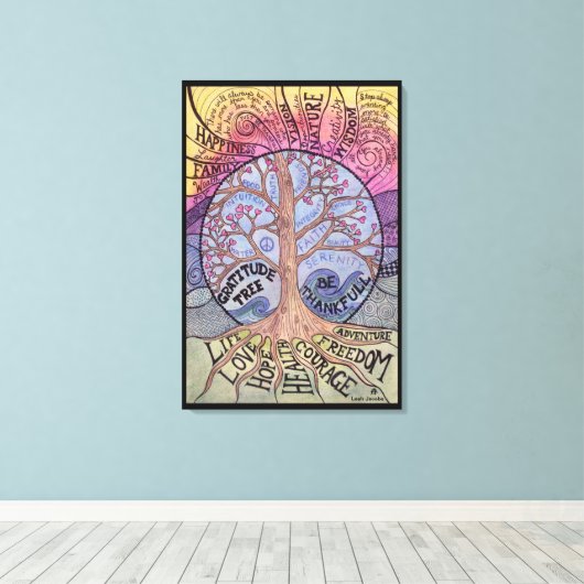 Gratis Boom Premium - Stretted Canvas afdrukken (Insitu (Houten vloer))