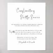 Gratis bruiloft shuttle service teken poster (Voorkant)