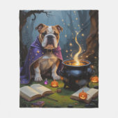 Gratis Bulldog Whimsical Halloween Schilderij Fleece Deken (Voorkant)